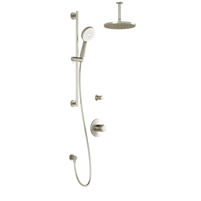 Kalia CITÉ TD2 PLUS (Valves Not Included) AQUATONIK T/P Shower System with Vertical Ceiling Arm- Brushed Nickel PVD Kalia