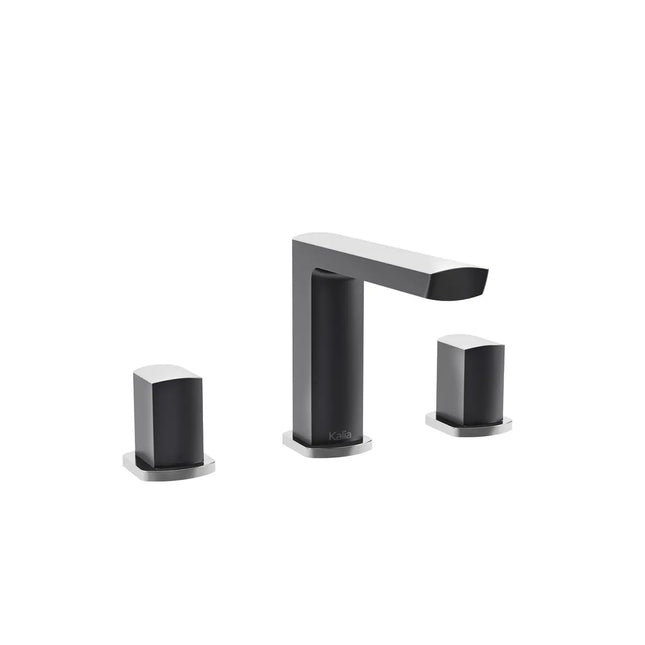 Kalia GRAFIK 5" Widespread Lavatory Faucet with Pop Up Drain With Overflow- Chrome/Black Kalia