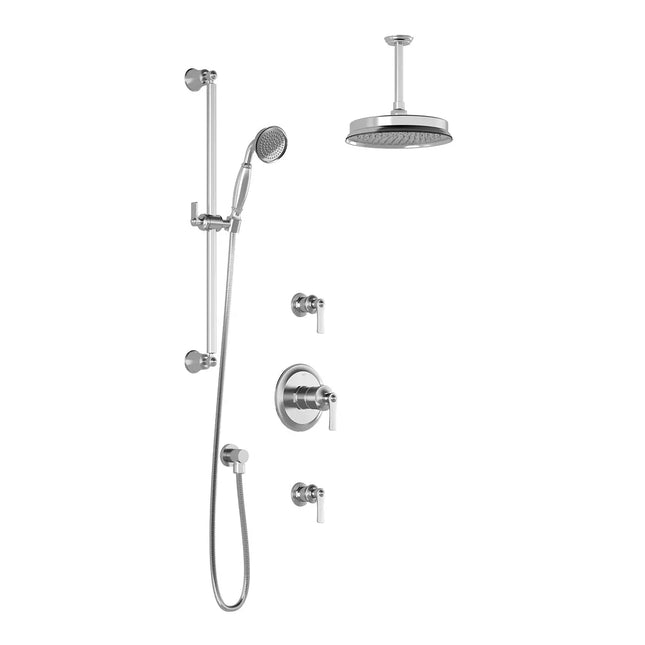 Kalia RUSTIK T2 (Valves Not Included) AQUATONIK T/P Shower System with Vertical Ceiling Arm- Chrome Kalia