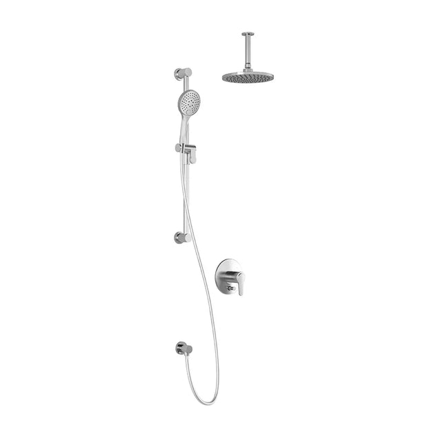 Kalia KONTOUR PB4 (Valve Not Included) Pressure Balance Shower System Vertical Ceiling Arm- Chrome Kalia
