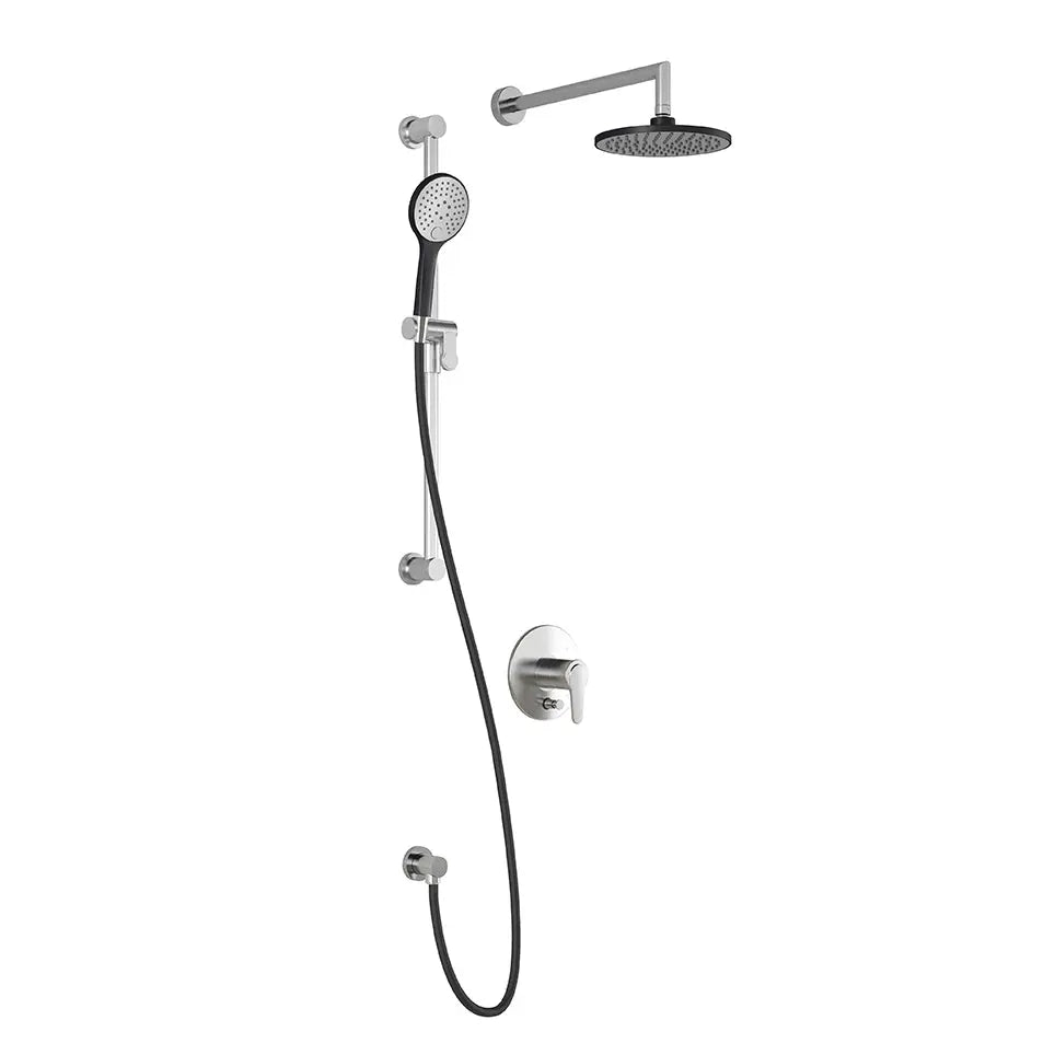 KALIA KONTOUR PB4 (Valve Not Included) : Pressure Balance Shower System- Black/Chrome Kalia