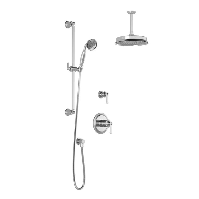Kalia RUSTIK TD2 (Valves Not Included) AQUATONIK T/P Shower System with Vertical Ceiling Arm- Chrome Kalia