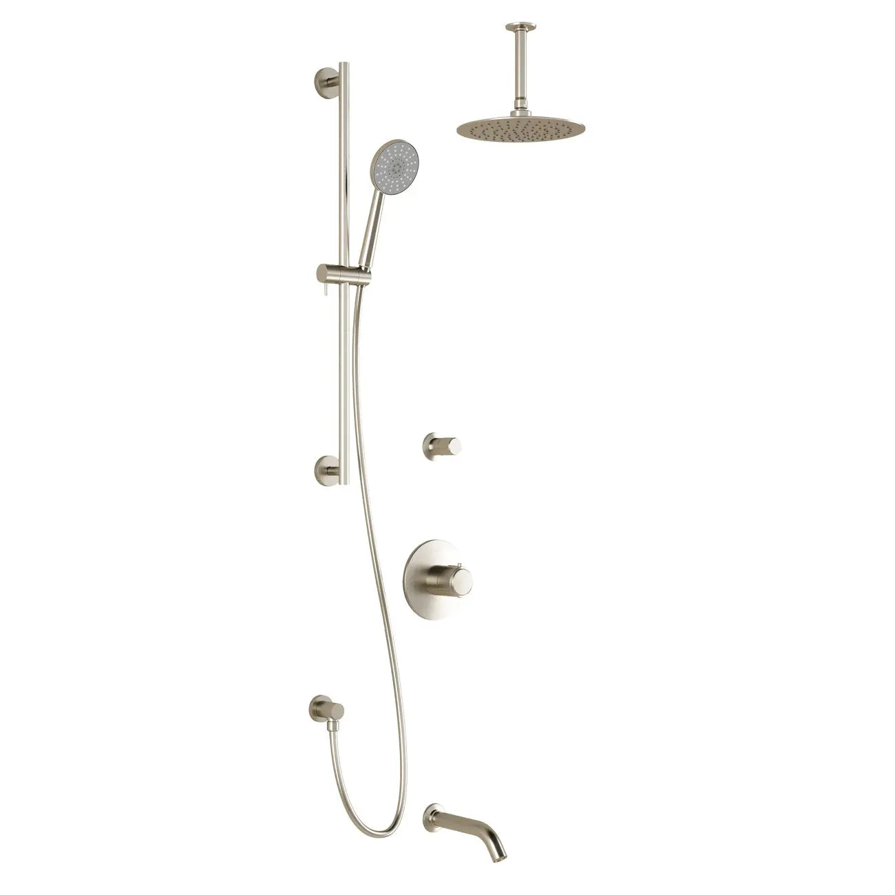 Kalia CITÉ TD3 (Valves Not Included) AQUATONIK T/P Shower System with Vertical Ceiling Arm- Brushed Nickel PVD Kalia