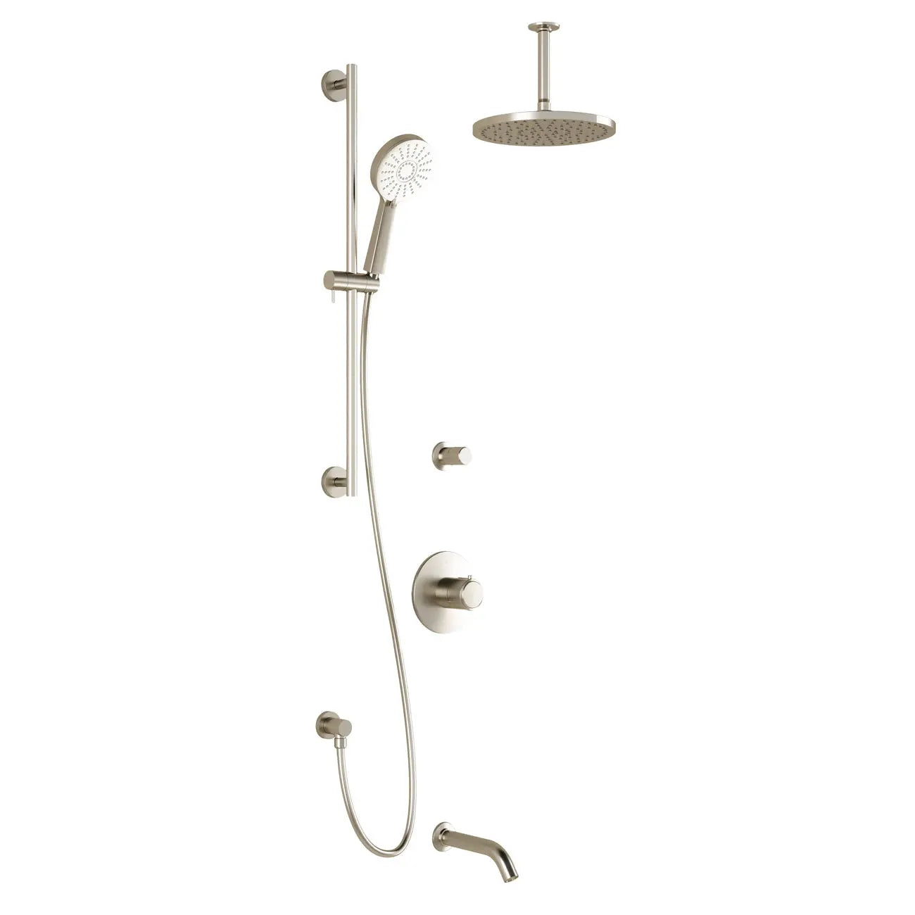 Kalia CITÉ TD3 PLUS (Valves Not Included) AQUATONIK T/P Shower System with Vertical Ceiling Arm- Brushed Nickel PVD Kalia