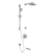 Kalia Grafik TD3 : Aquatonik T/P Shower Kit System with 8" Shower Head Hand Shower Tub Filler and Wall Arm- Chrome Kalia