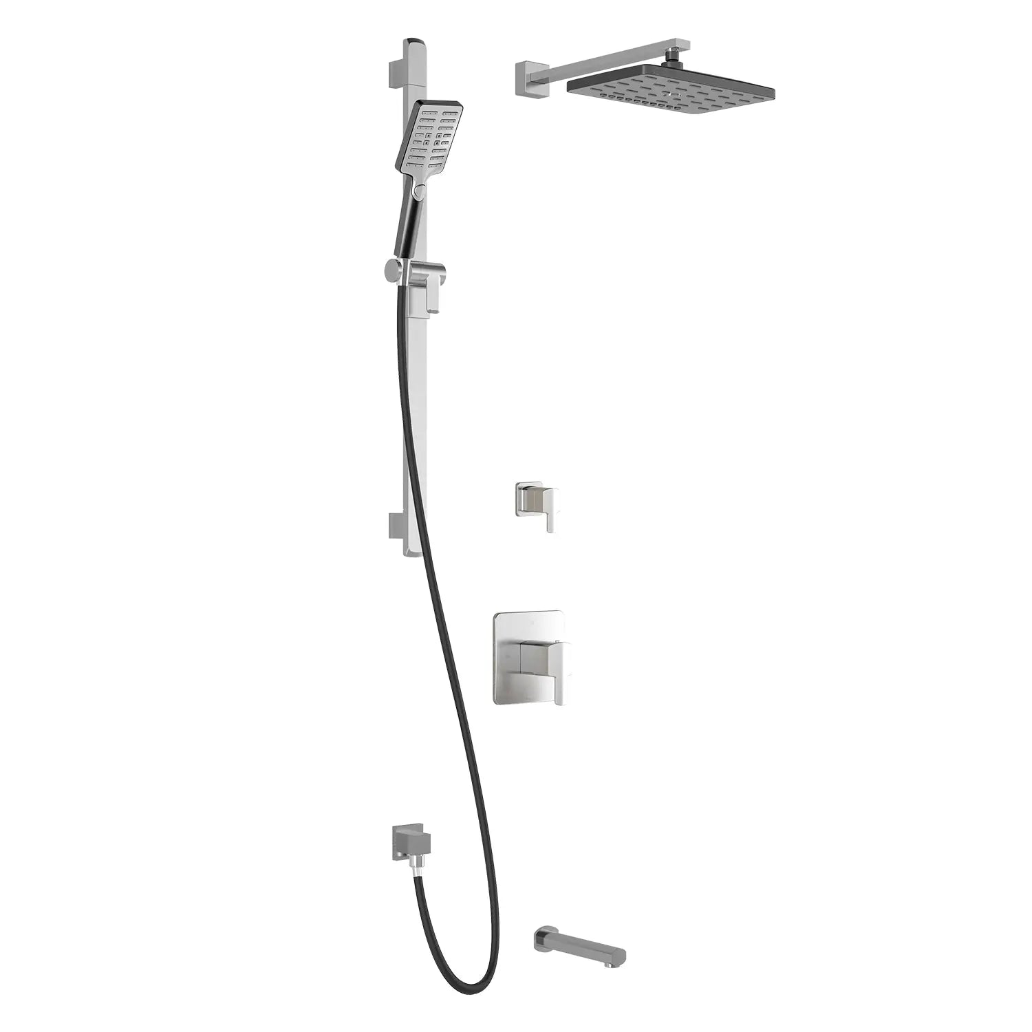 Kalia GRAFIK TD3 PREMIA AQUATONIK T/P Shower System with Wall Arm- Chrome/Black Kalia