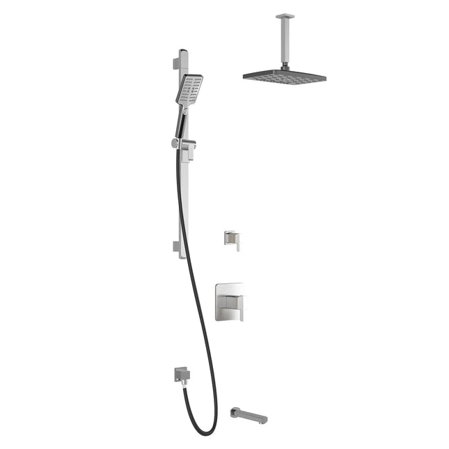 Kalia GRAFIK TD3 PREMIA AQUATONIK T/P Shower System Vertical Ceiling Arm- Chrome/Black Kalia