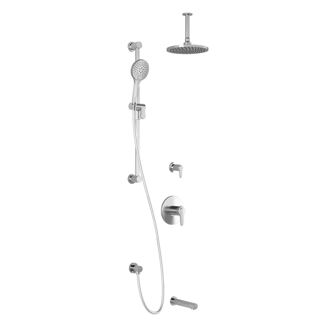 Kalia KONTOUR TD3 (Valves Not Included) AQUATONIK T/P Shower System with Vertical Ceiling Arm- Chrome Kalia