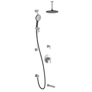 Kalia KONTOUR TD3 (Valves Not Included) AQUATONIK T/P Shower System with Vertical Ceiling Arm- Black/Chrome Kalia