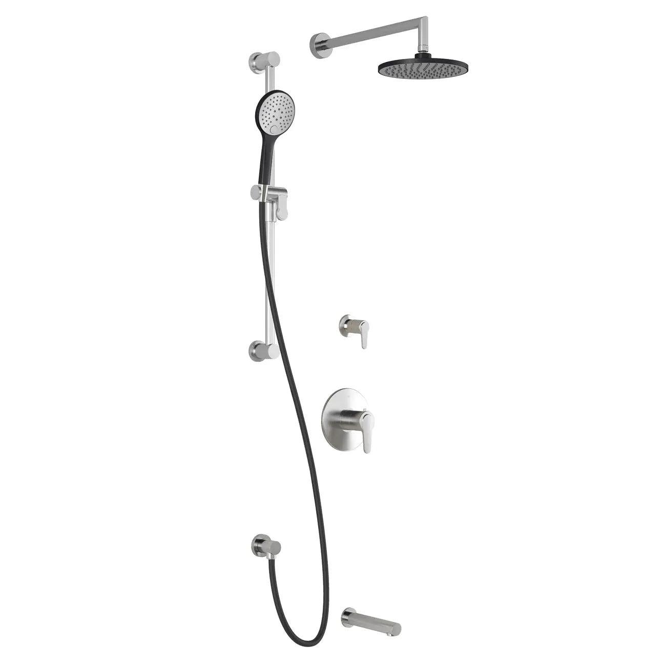 Kalia KONTOUR TD3 AQUATONIK T/P Shower System with Wall Arm- Black/Chrome Kalia