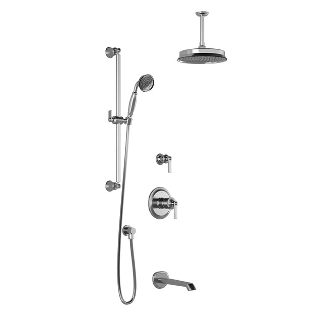Kalia RUSTIK TD3 (Valves Not Included) AQUATONIK T/P Shower System with Vertical Ceiling Arm- Chrome Kalia