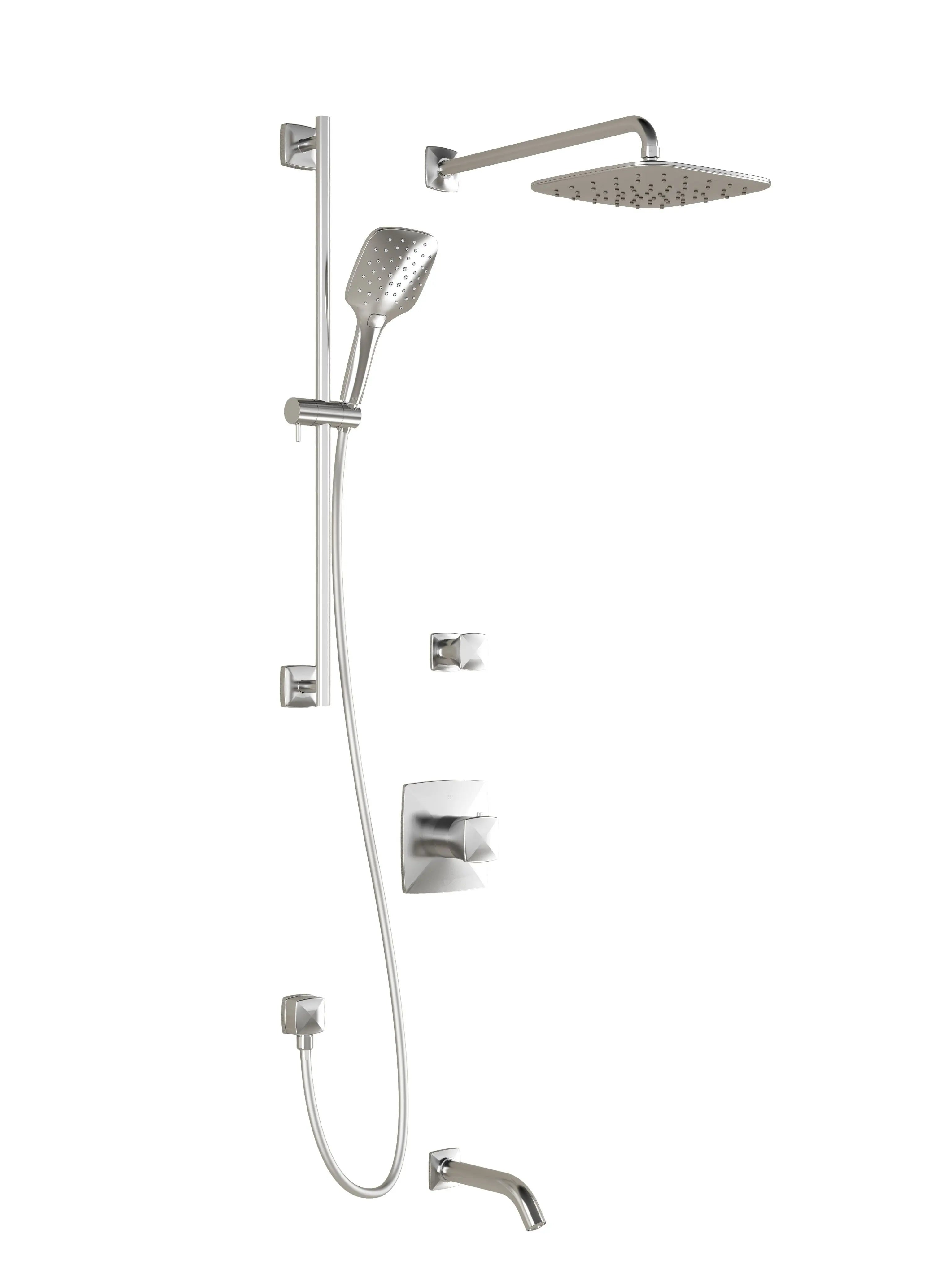 Kalia UMANI TD3 PLUS (Valves Not Included) AQUATONIK T/P Shower System with Wall Arm- Chrome Kalia