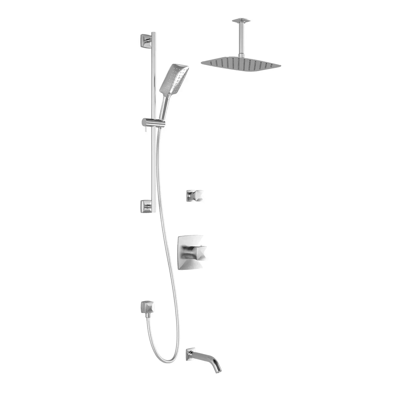 Kalia UMANI TD3 PREMIA (Valves Not Included) AQUATONIK T/P Shower System Vertical Ceiling Arm- Chrome Kalia