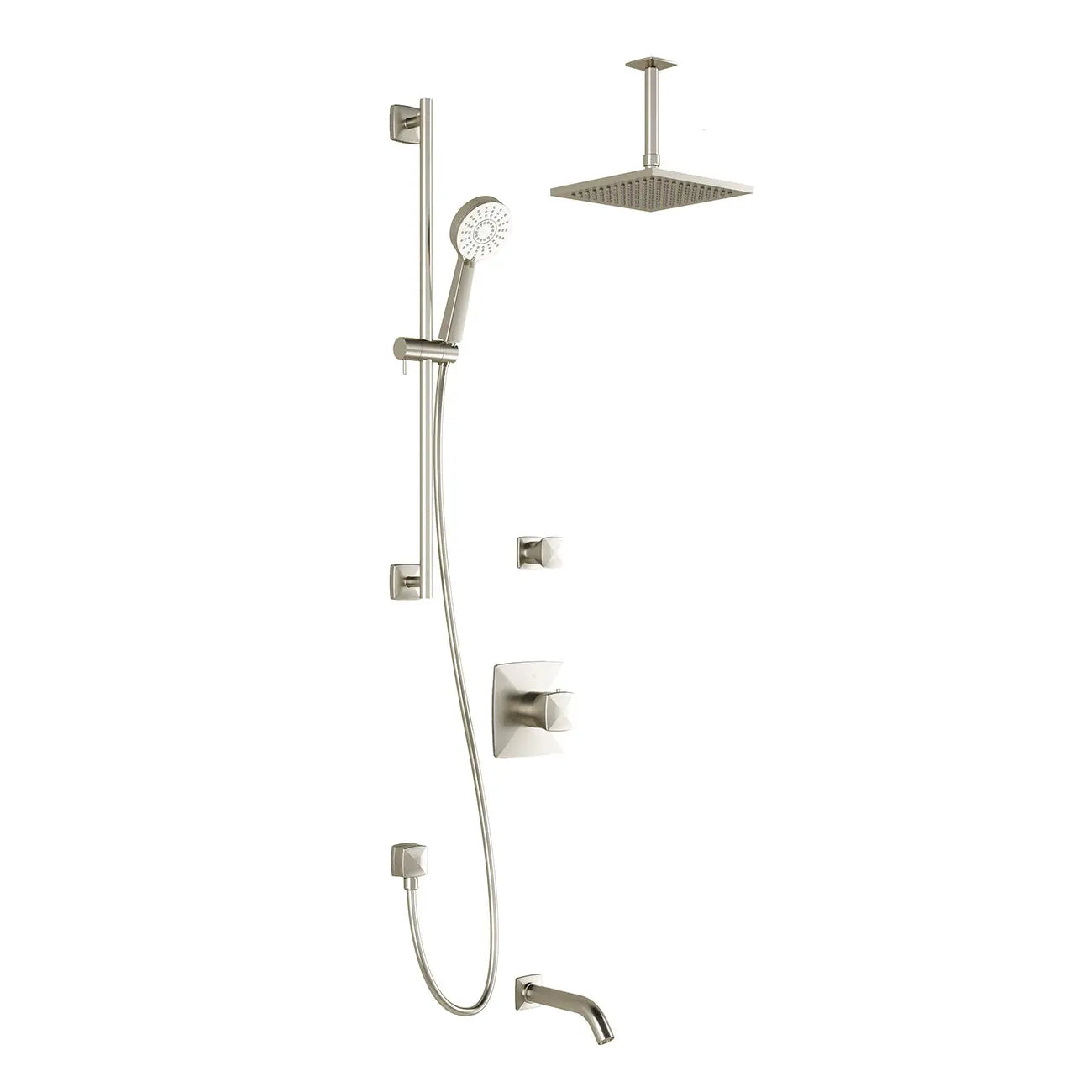 Kalia UMANI TD3 AQUATONIK T/P Shower System with Vertical Ceiling Arm- Brushed Nickel PVD Kalia