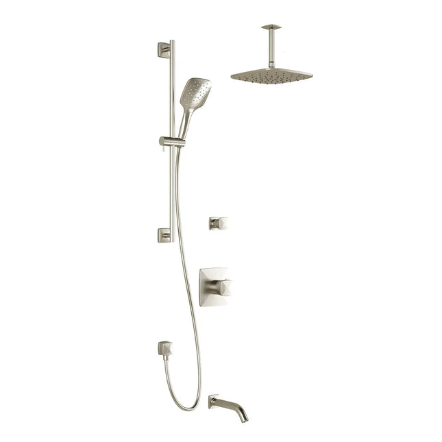 Kalia UMANI TD3 PLUS AQUATONIK T/P Shower System with Vertical Ceiling Arm- Brushed Nickel PVD Kalia
