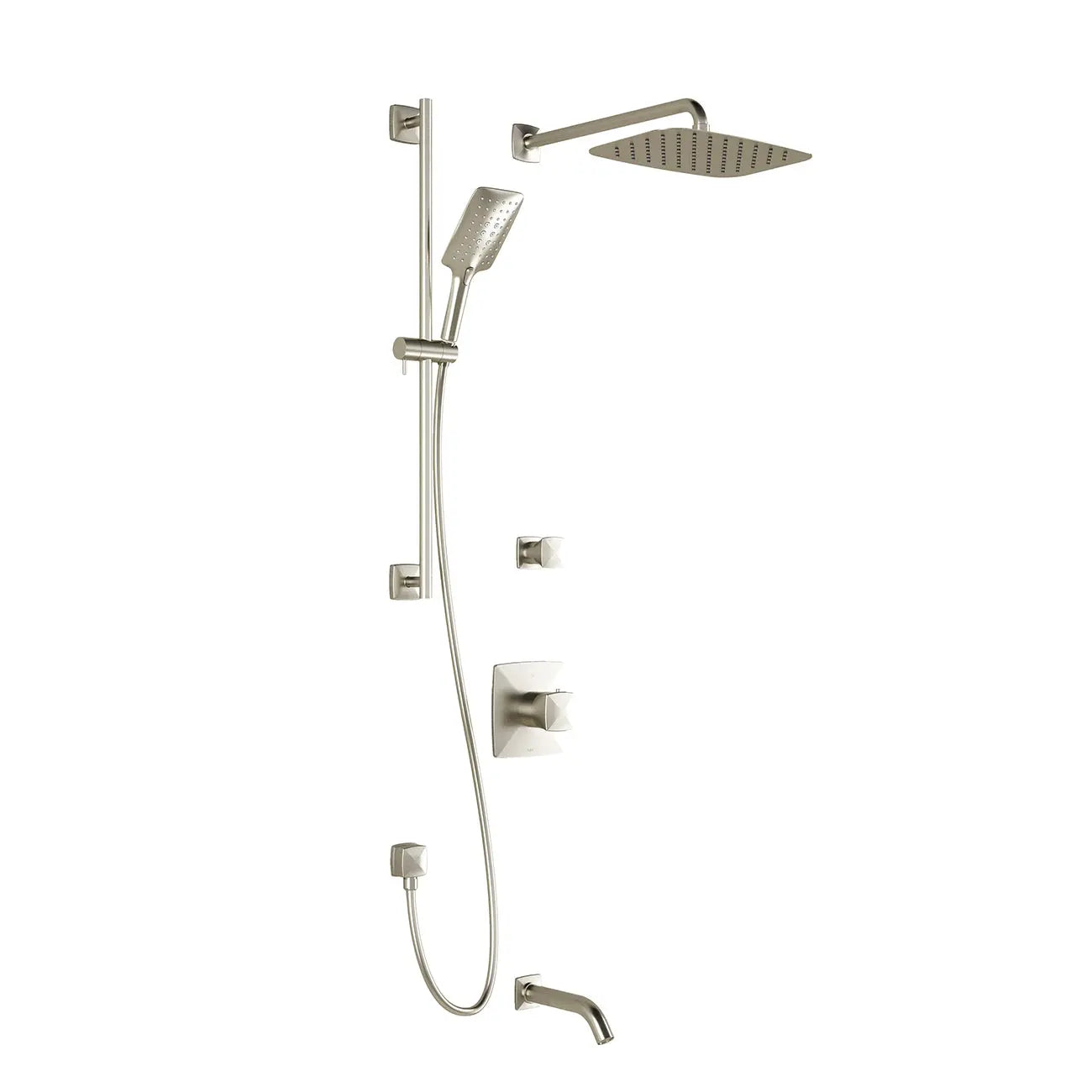 Kalia UMANI TD3 PREMIA AQUATONIK T/P Shower System with Wall Arm- Brushed Nickel PVD Kalia