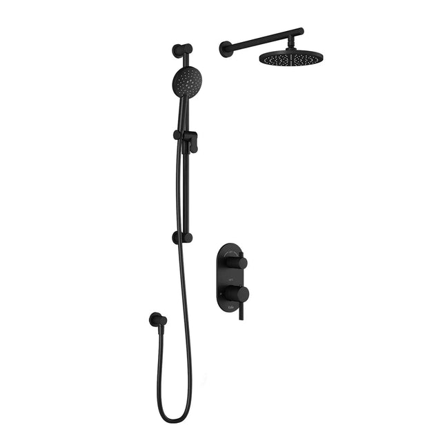 Kalia RoundOne TD2 (Valve Not Included) AQUATONIK T/P with Diverter Shower System with Wall Arm- Matte Black Kalia