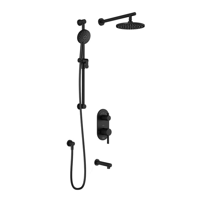 Kalia RoundOne TD3 (Valve Not Included) AQUATONIK T/P with Diverter Shower System with Wall Arm- Matte Black Kalia