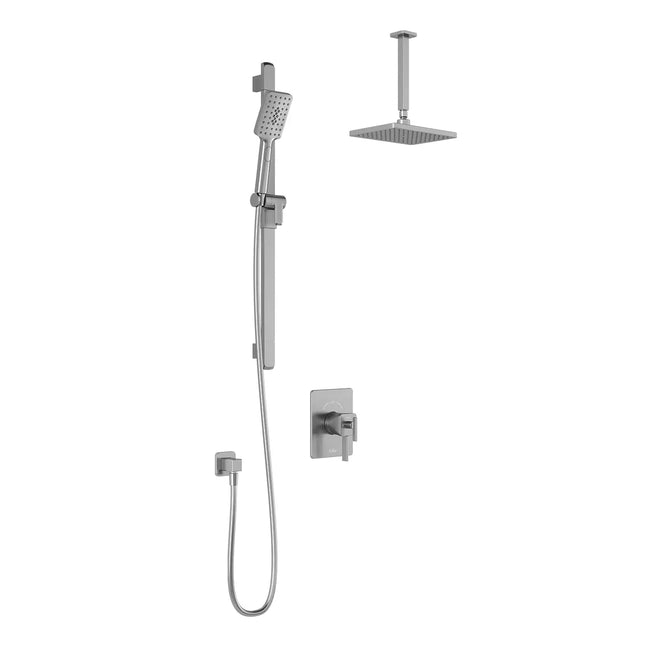 Kalia SquareOne TCD1 (Valve Not Included) AQUATONIK T/P Coaxial Shower System with 10-1/4" Shower Head and Vertical Ceiling Arm- Chrome Kalia