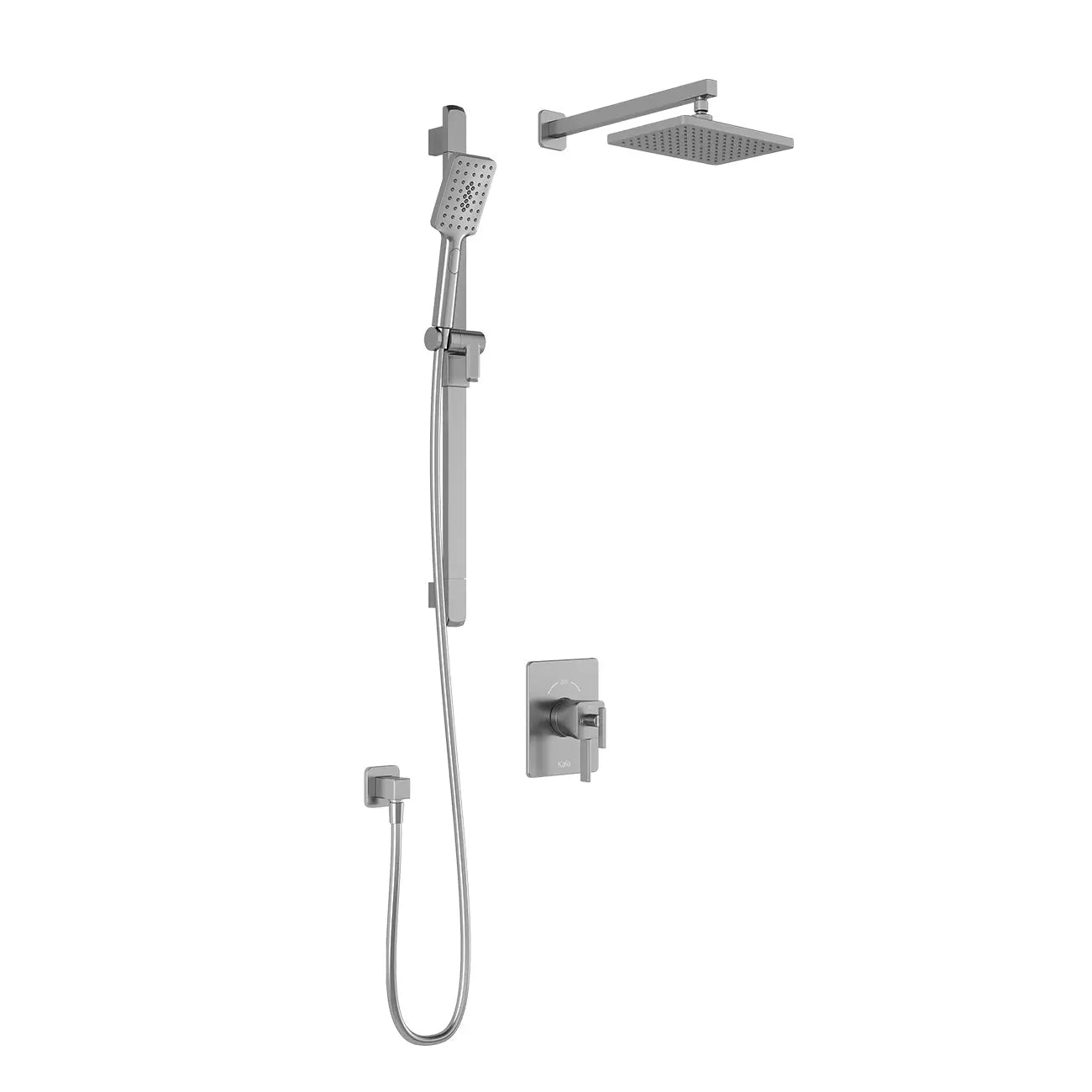 Kalia SquareOne TCD1 (Valve Not Included) AQUATONIK T/P Coaxial Shower System with 10-1/4" Shower Head and Wall Arm- Chrome Kalia
