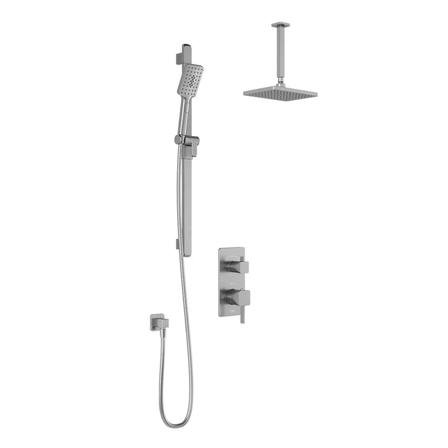 Kalia SquareOne TD2 (Valve Not Included) AQUATONIK T/P with Diverter Shower System with Vertical Ceiling Arm- Chrome Kalia
