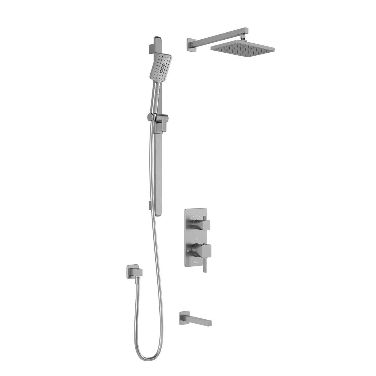 Kalia SquareOne TD3 (Valve Not Included) AQUATONIK T/P with Diverter Shower System with 10-1/4" Shower Head and Wall Arm -Chrome Kalia