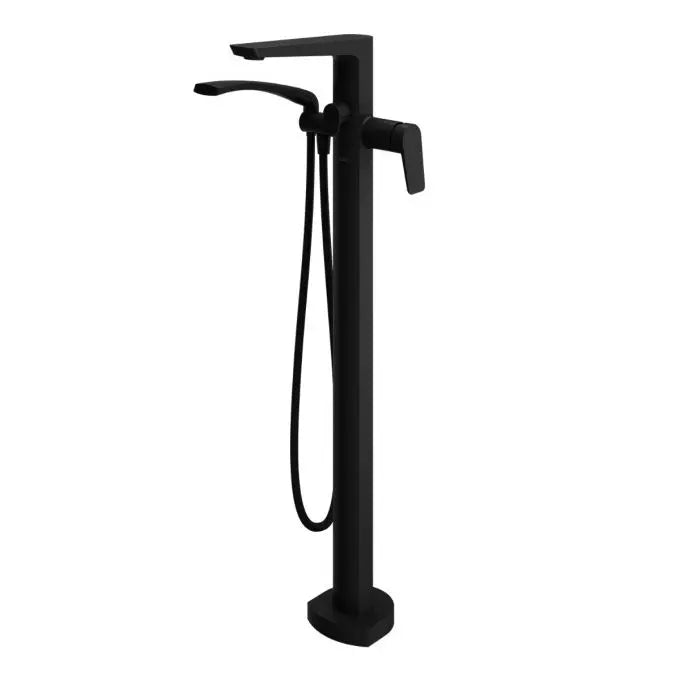 Kalia MOROKA 36.5" Floor Mount Tub Filler Bathtub Faucet With Hand Shower Without Rough in- Black Kalia