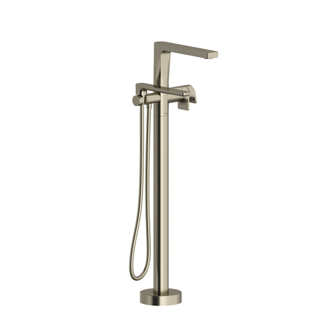 2015 Riobel Ode Collection 2-way Type T (thermostatic) coaxial floor-mount tub filler with handshower Brushed Nickel Riobel