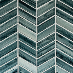 MSI SURFACES MIDNIGHT BLUE OMBRE CHEVRON TILE (Sold Per Box) SMOT-GLS-MIBLOM6MM MSI Surfaces