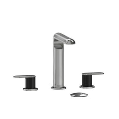 Riobel Ciclo Collection 8" Lavatory Widespread Bathroom Faucet With Lined Lever Handles - Chrome/Black Riobel