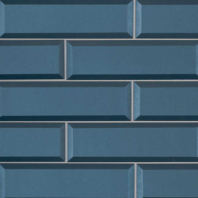 MSI SURFACES TAHITI BLUE GLASS TILE BEVELED (Sold Per Box) SMOT-GL-T-TAHBLU2.5X8 MSI Surfaces